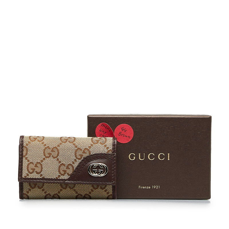 Gucci GG Canvas Interlocking G Key Case 181680 in Great Condition