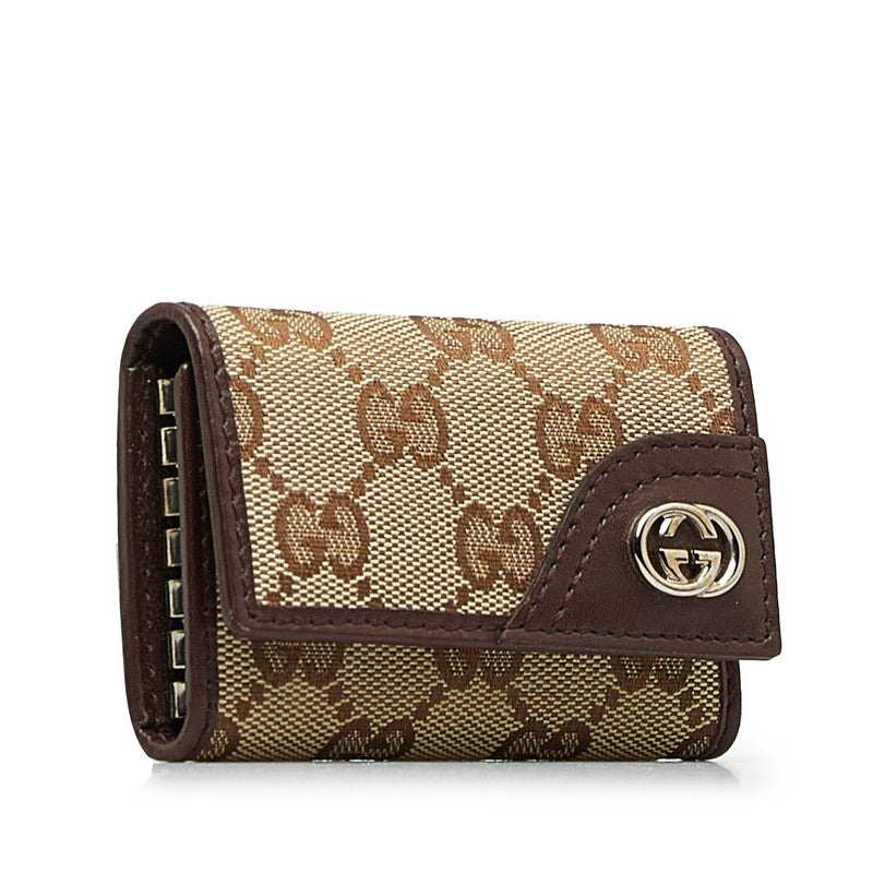 Gucci GG Canvas Interlocking G Key Case 181680 in Great Condition