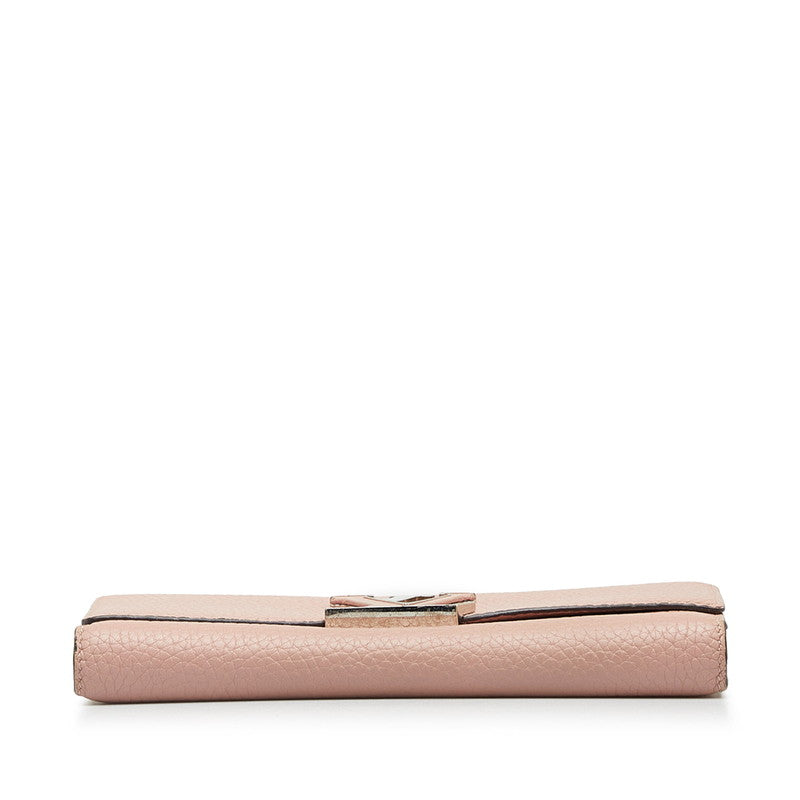 Louis Vuitton Capucines Long Wallet M61250 Pink Leather in Very Good Condition