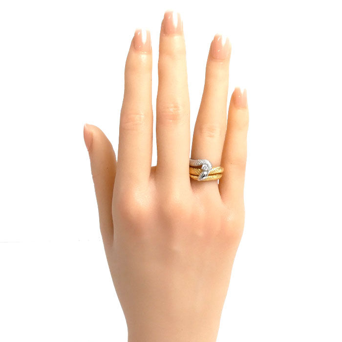 K18YG Pt900 Diamond Ring