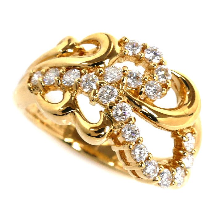 LANVIN K18YG Yellow Gold Diamond Ring 11.5