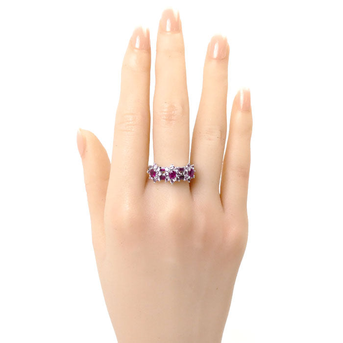 K18WG White Gold Ruby Ring