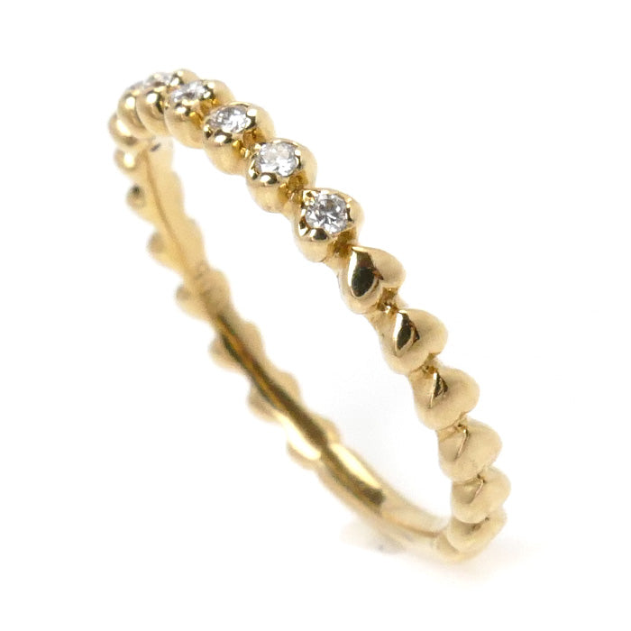 K18YG Yellow Gold Diamond Heart Ring