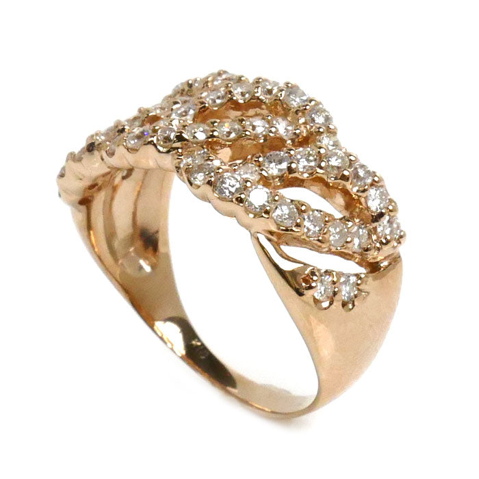 K18PG Pink Gold Diamond Ring 15.5