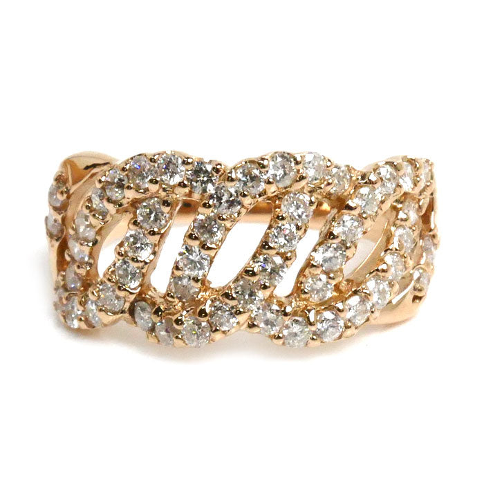 K18PG Pink Gold Diamond Ring 15.5