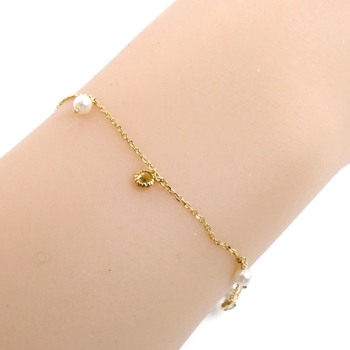 K18YG Yellow Gold Pearl Bracelet