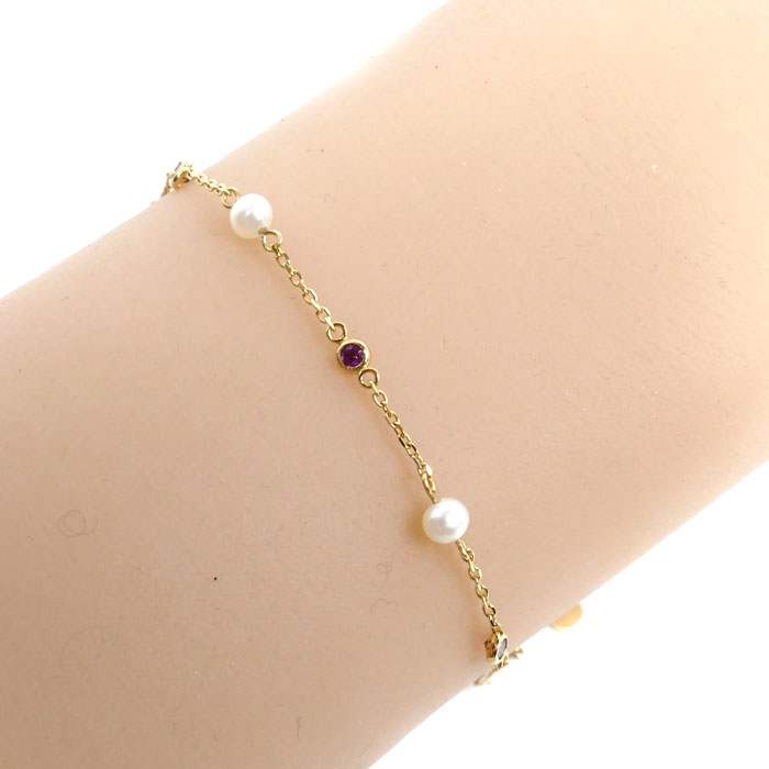 K18YG Yellow Gold Amethyst Bracelet