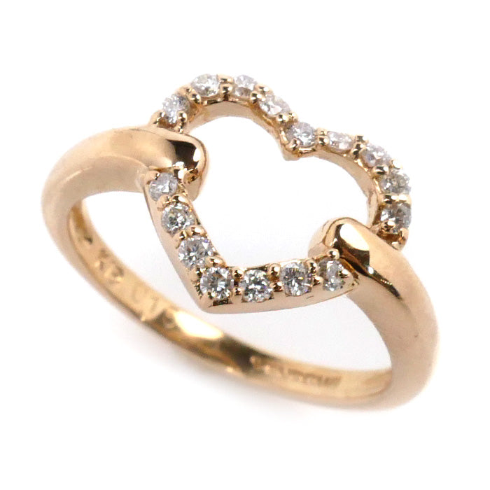 Vendome Aoyama K18PG Pink Gold Diamond Heart Ring