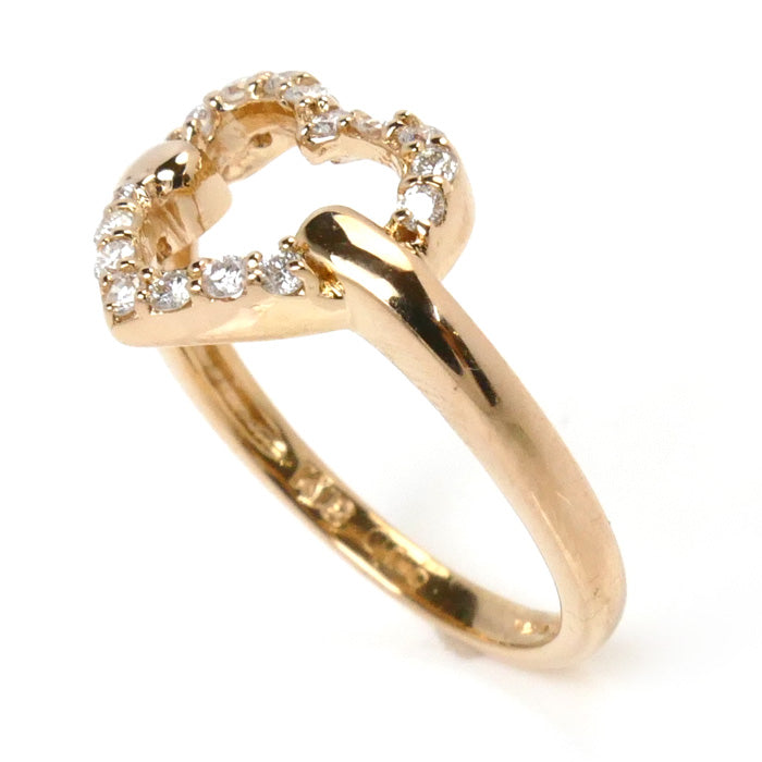 Vendome Aoyama K18PG Pink Gold Diamond Heart Ring