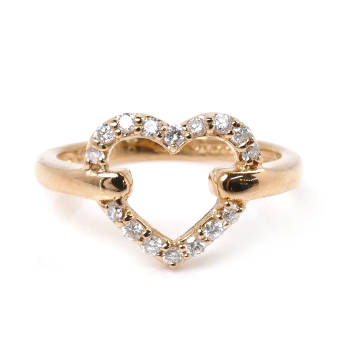 Vendome Aoyama K18PG Pink Gold Diamond Heart Ring