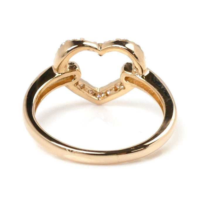 Vendome Aoyama K18PG Pink Gold Diamond Heart Ring