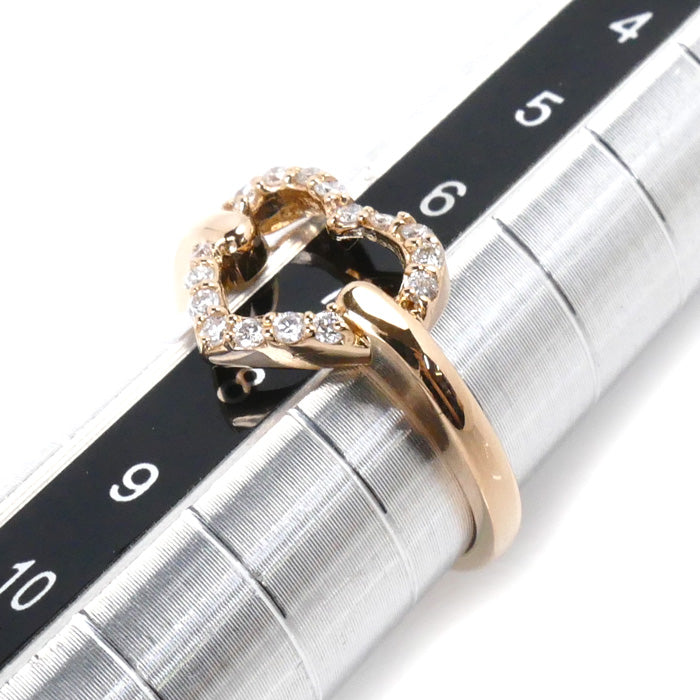 Vendome Aoyama K18PG Pink Gold Diamond Heart Ring