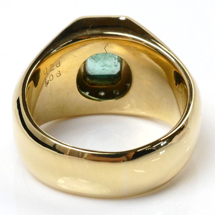 K18YG Yellow Gold Pt900 Platinum Emerald Ring