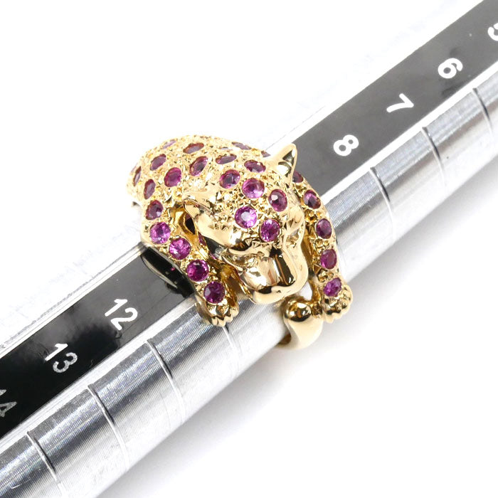 K18YG Yellow Gold Panther Ruby Ring