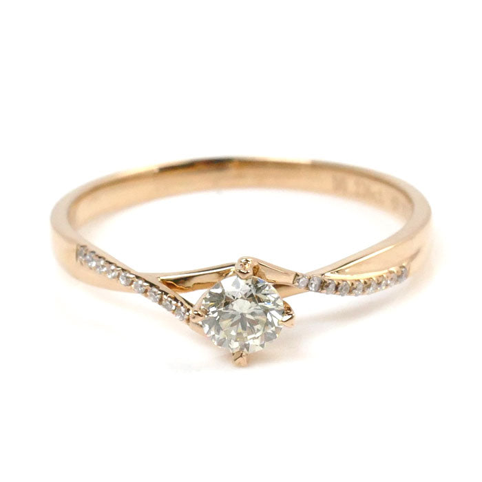 K18PG Pink Gold Diamond Ring 12.5