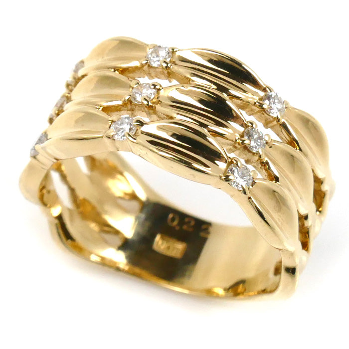 K18YG Yellow Gold Diamond Ring 0.22ct