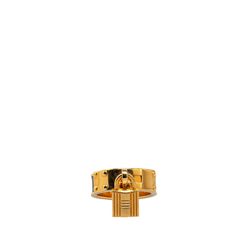 Hermes Kelly Cadena Key Scarf Ring Gold Black