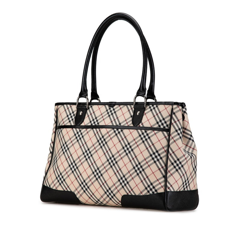 Burberry Nova Check Canvas Leather Tote Bag