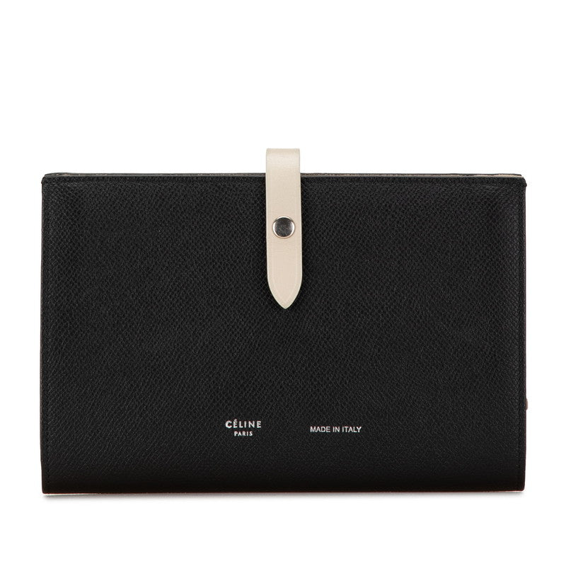 Celine Medium Strap Leather Wallet Black