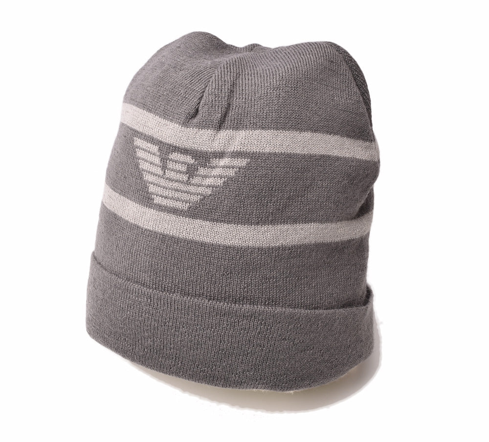 Emporio Armani Men's Knit Beanie Hat Gray