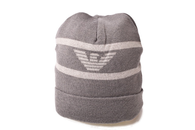 Emporio Armani Men's Knit Beanie Hat Gray