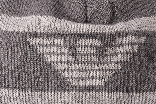 Emporio Armani Men's Knit Beanie Hat Gray