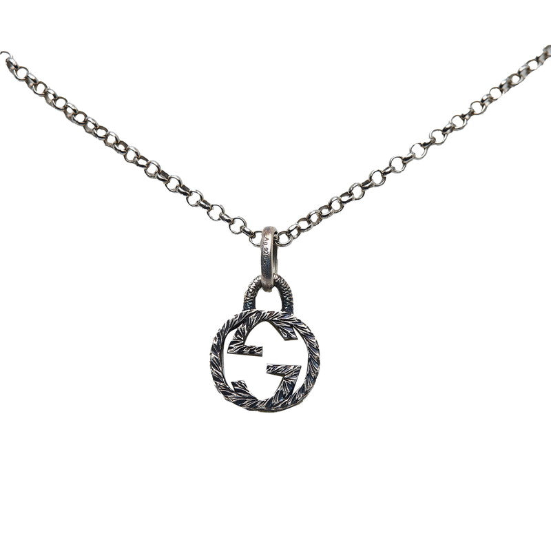 Gucci Interlocking G Silver Necklace SV925 in Very Good Condition