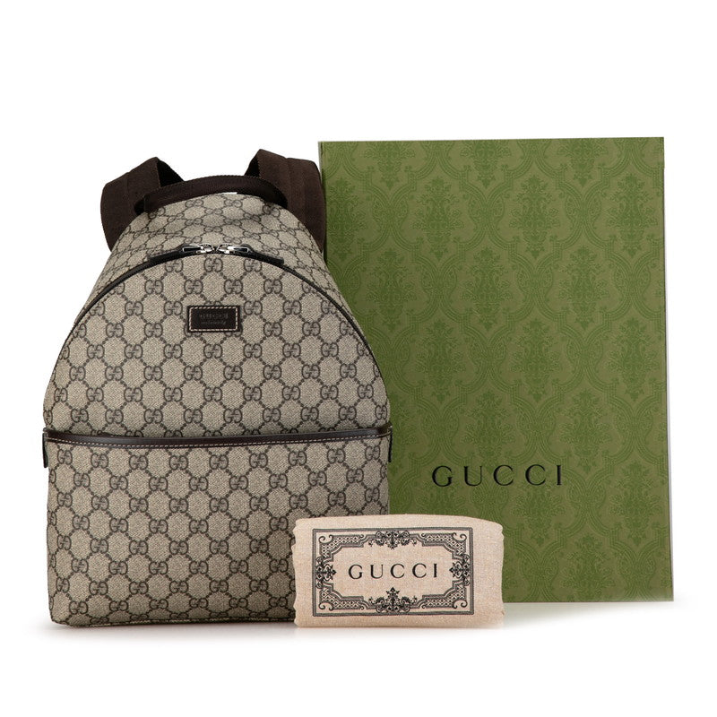 Gucci GG Supreme Kids Backpack 271327 Beige Brown PVC