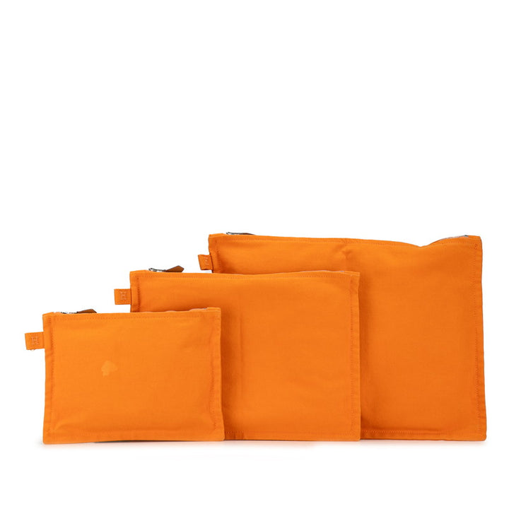 Hermes Canvas Bora Bora Pouch Set 3 Pieces