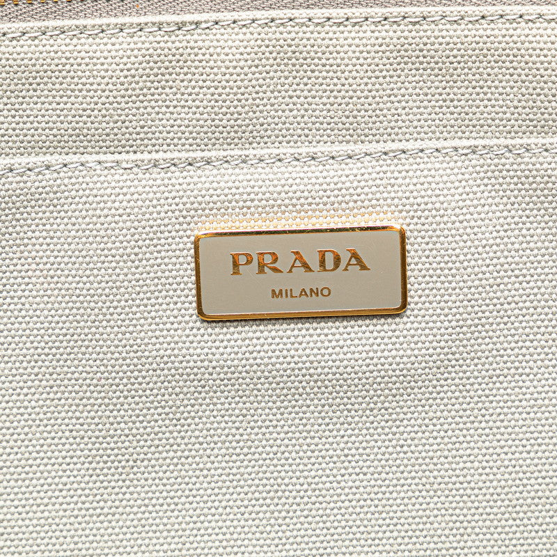 Prada Canvas Canapa GM Flower Tote Bag