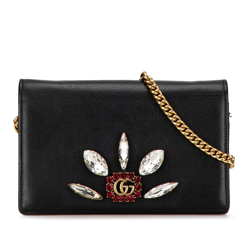 Gucci GG Marmont Bijou Mirror Chain Wallet Shoulder Bag 499782