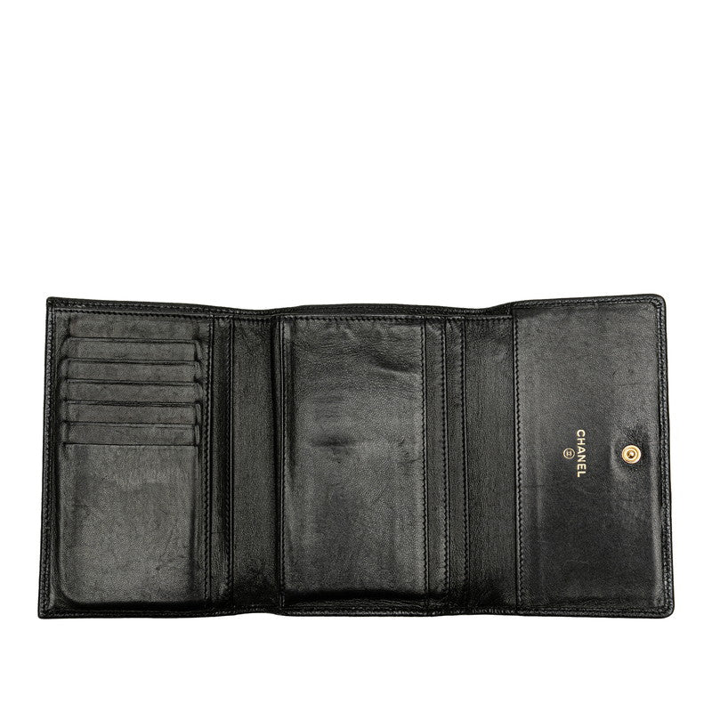 Chanel Caviar Skin Coco Mark Bifold Wallet in Very Good Condition