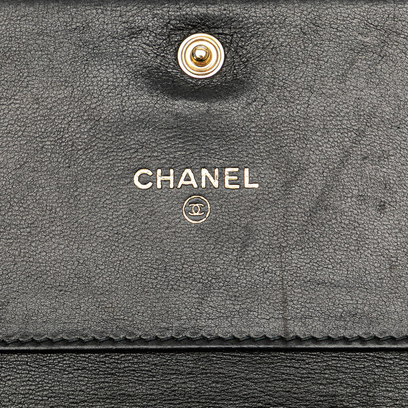 Chanel Caviar Skin Coco Mark Bifold Wallet in Very Good Condition