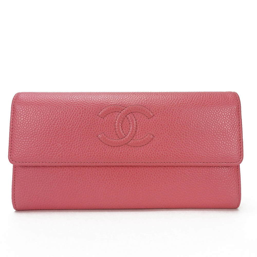 Chanel Caviar Skin Bifold Long Wallet