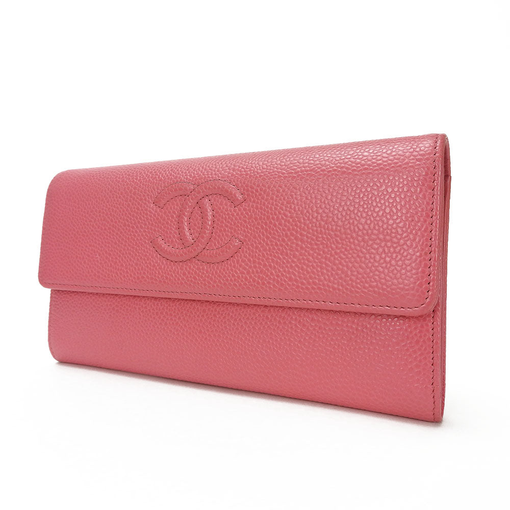 Chanel Caviar Skin Bifold Long Wallet