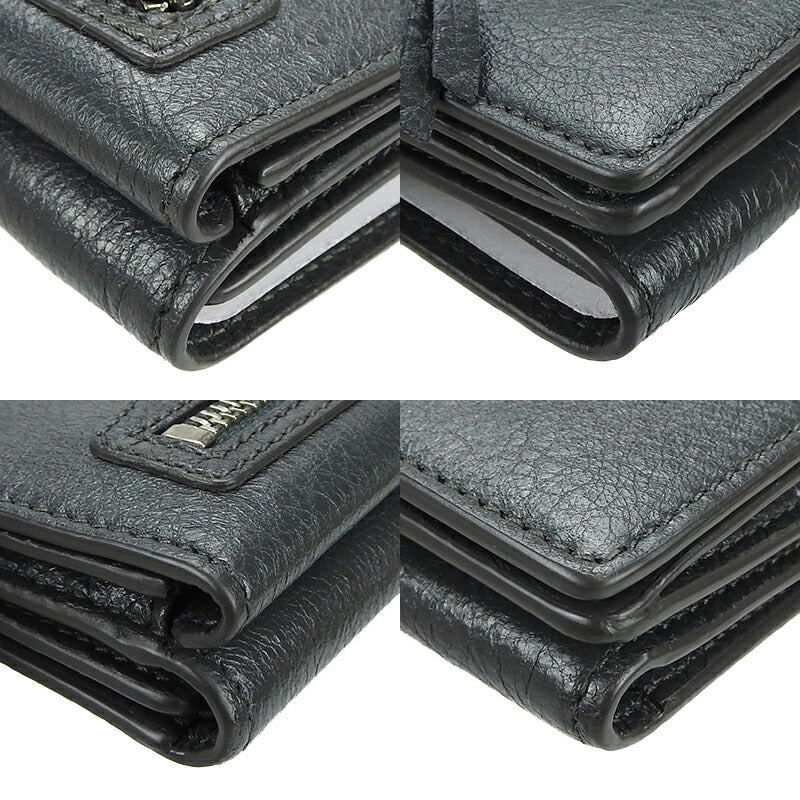 Balenciaga Leather Tri-fold Wallet Gray