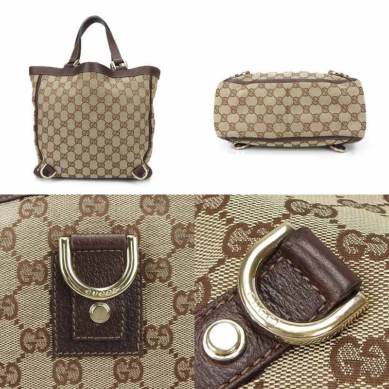 Gucci GG Canvas Leather Handbag 130739