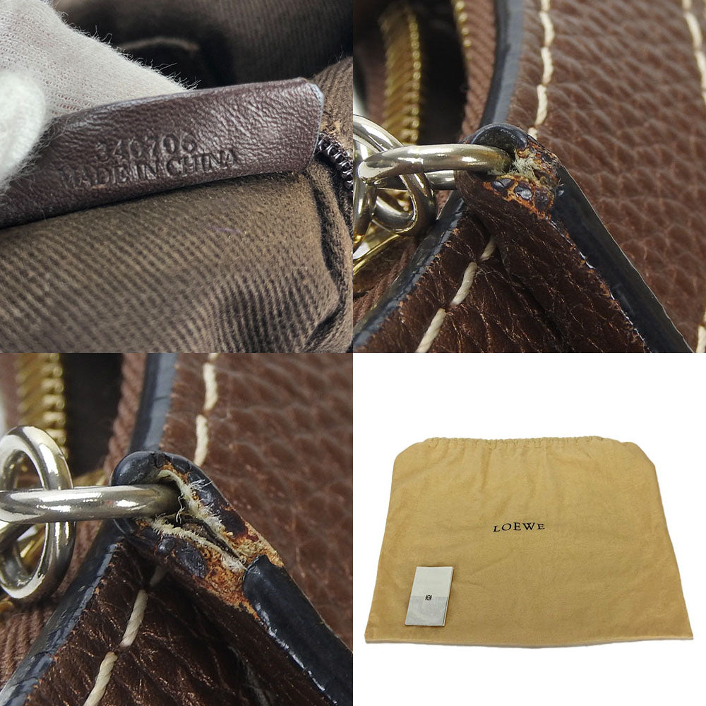 Loewe Canvas Leather Anagram Shoulder Bag