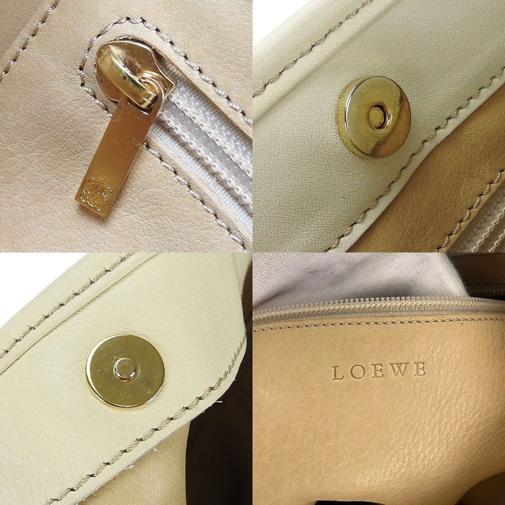 Loewe Suede Leather Shoulder Bag Beige