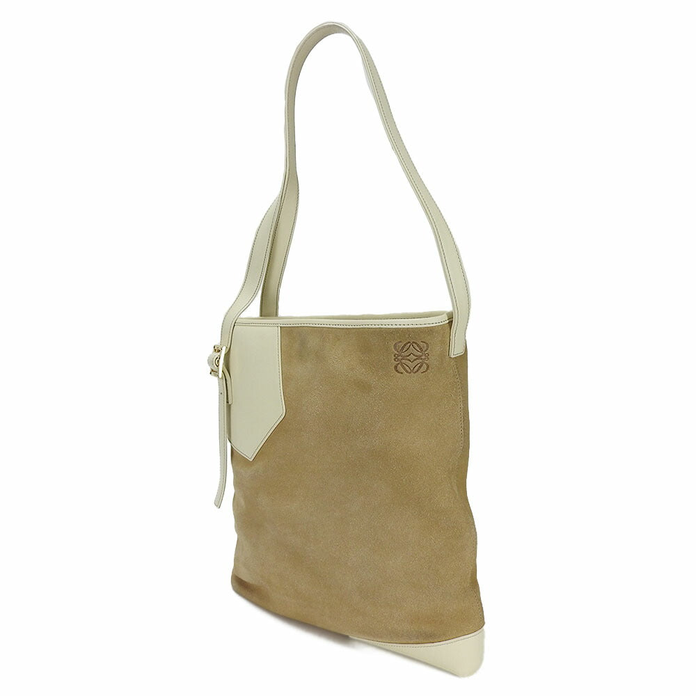 Loewe Suede Leather Shoulder Bag Beige