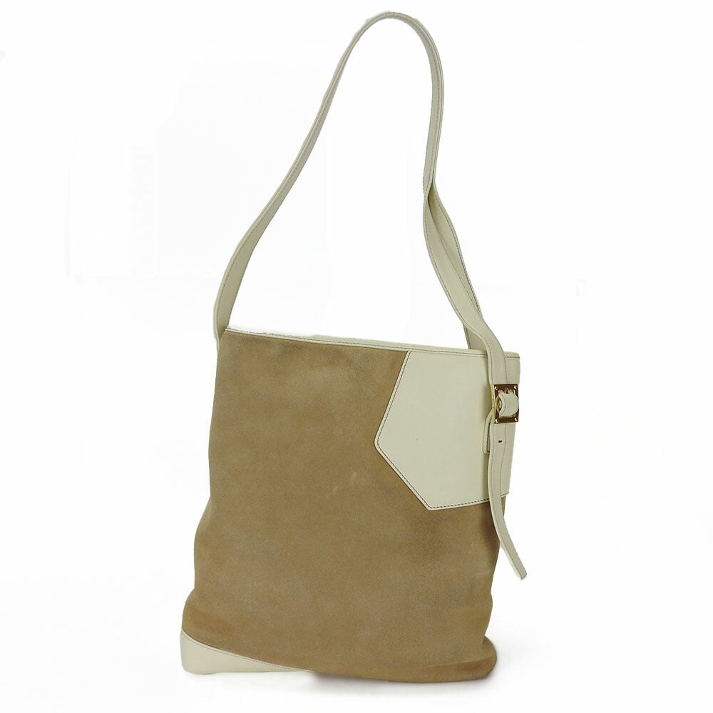 Loewe Suede Leather Shoulder Bag Beige