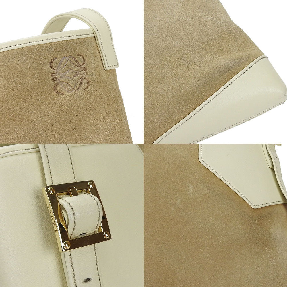 Loewe Suede Leather Shoulder Bag Beige