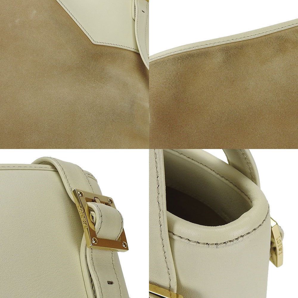 Loewe Suede Leather Shoulder Bag Beige