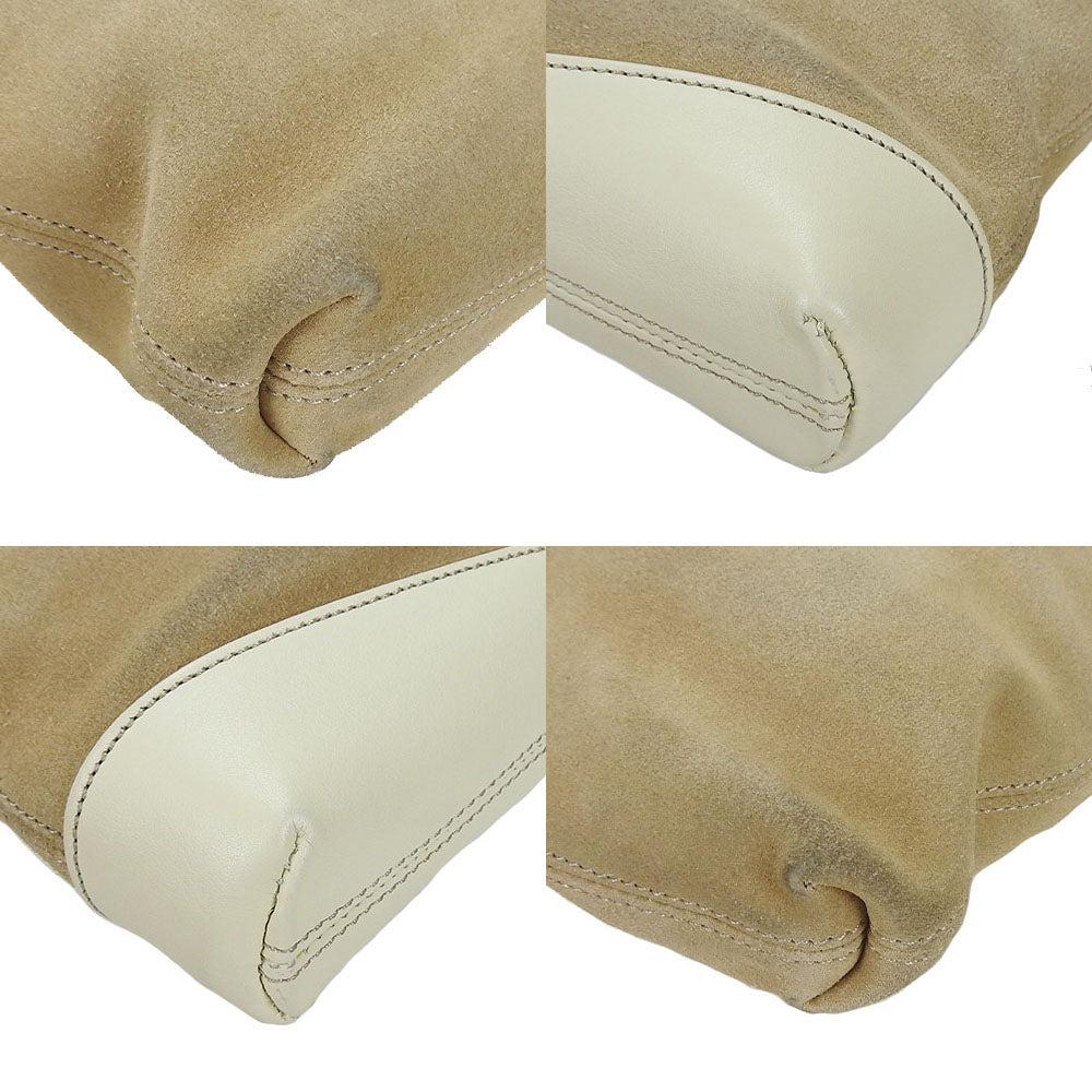 Loewe Suede Leather Shoulder Bag Beige