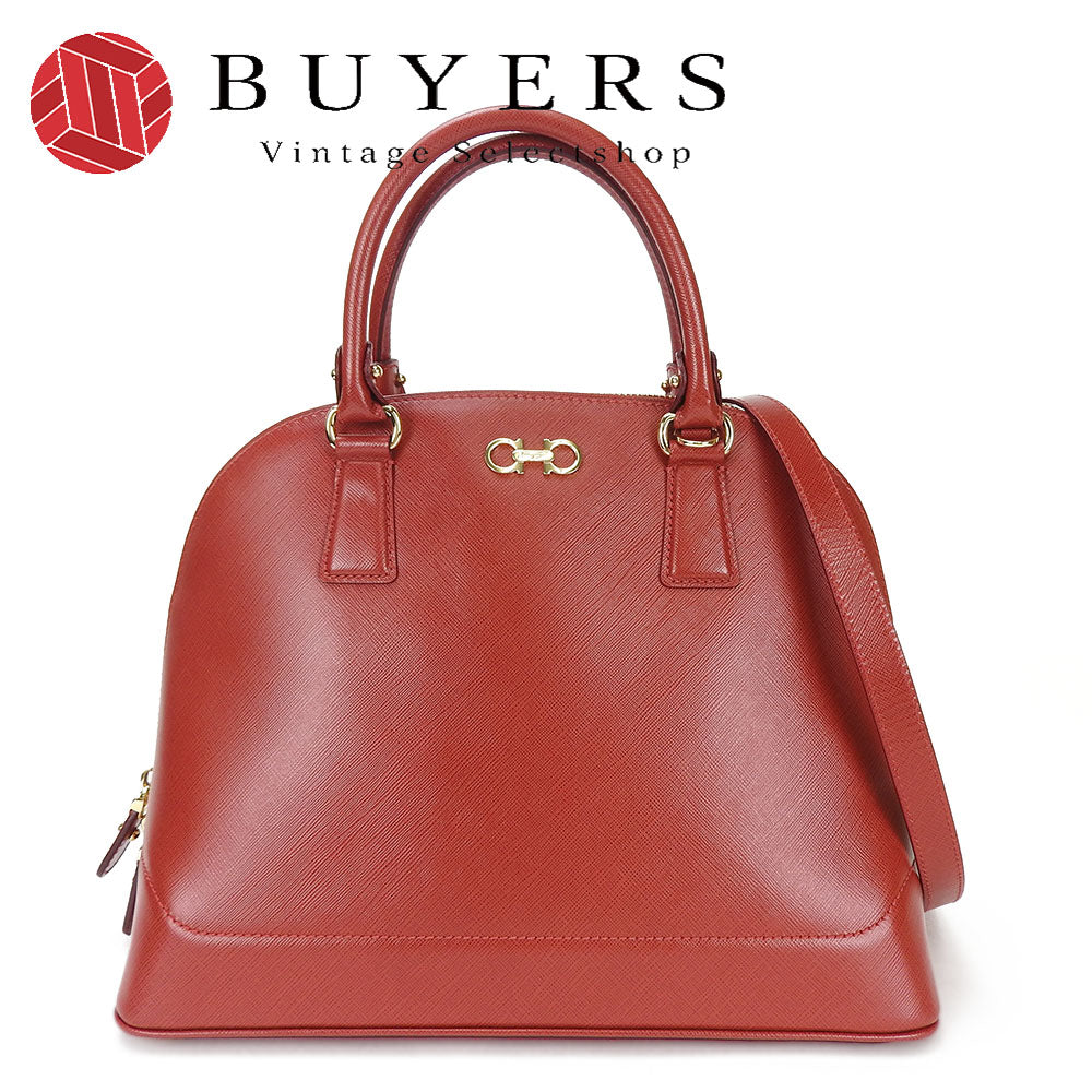 Salvatore Ferragamo Leather Handbag Red 2WAY