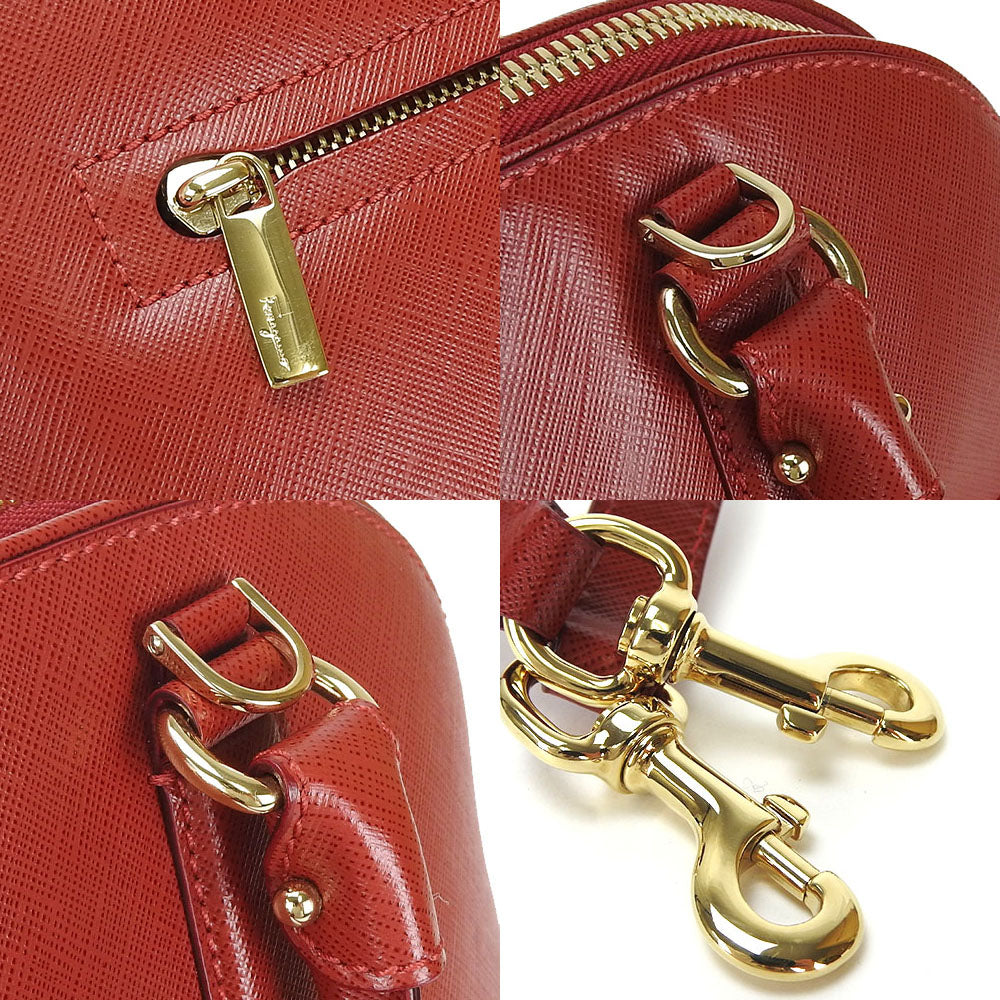 Salvatore Ferragamo Leather Handbag Red 2WAY