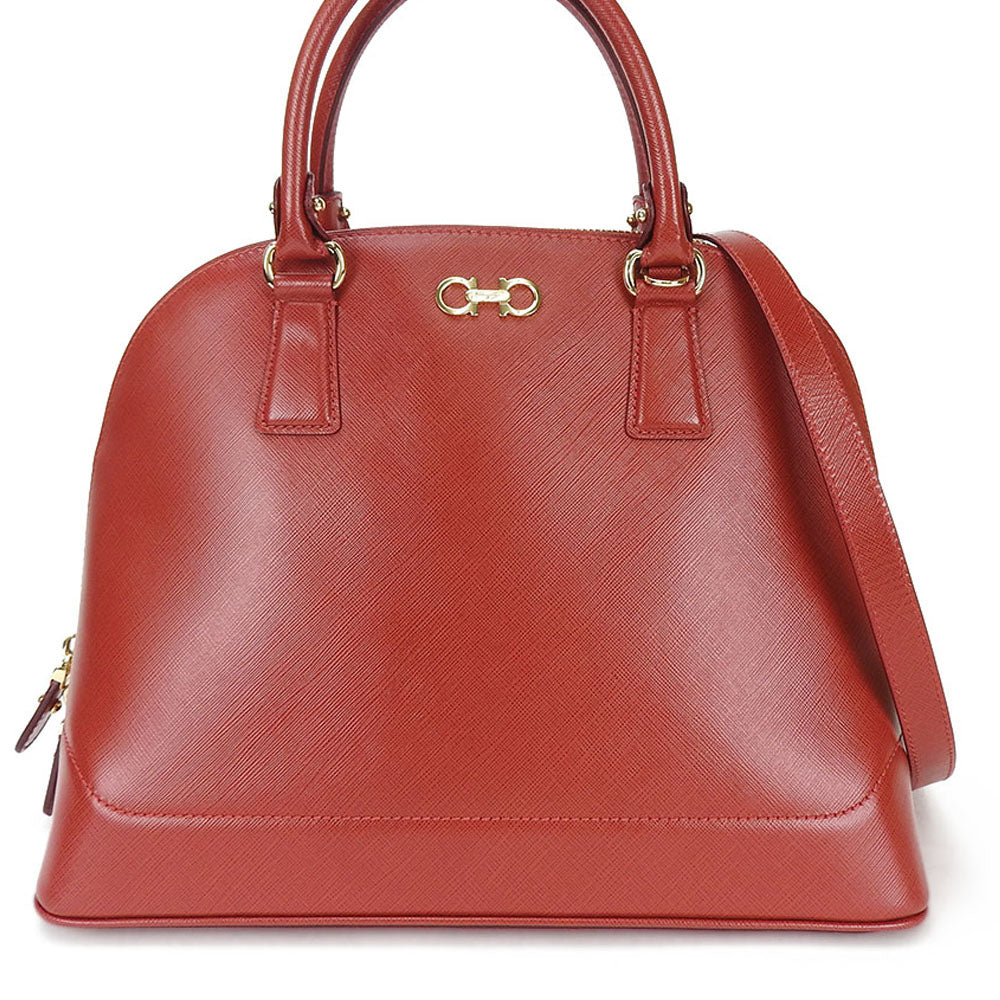 Salvatore Ferragamo Leather Handbag Red 2WAY