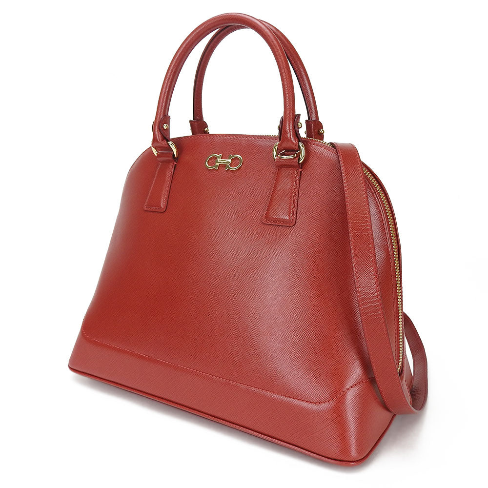 Salvatore Ferragamo Leather Handbag Red 2WAY