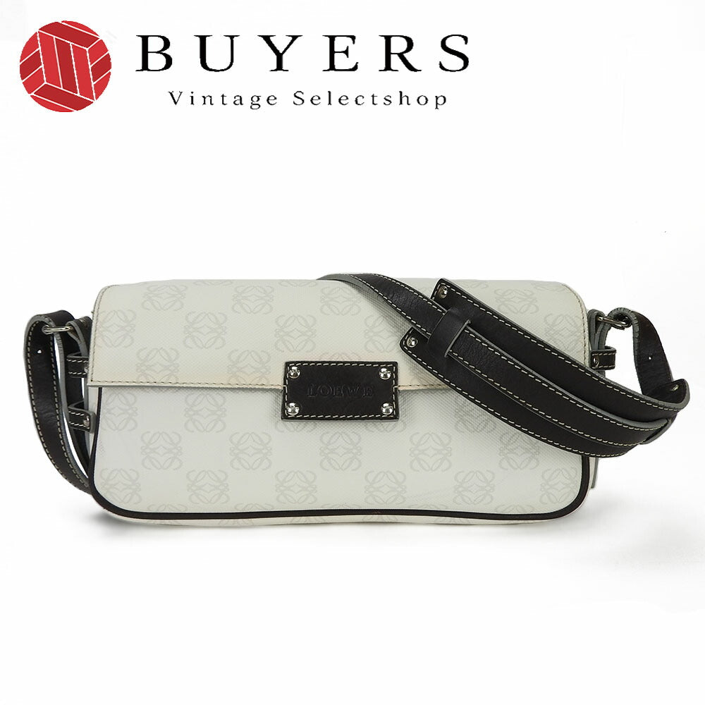 Loewe PVC Leather Shoulder Bag White Brown