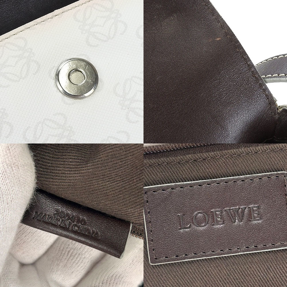 Loewe PVC Leather Shoulder Bag White Brown